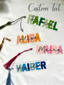 Personalized Acrylic Bookmarks, Customized Bookmarks, Personalized Gifts, Personalized Presents, Name Bookmarks, Bookmarks, Acrylic Bookmarks, Book Lovers, Mini Bookmarks, Small Bookmarks - Multicolor - View 2