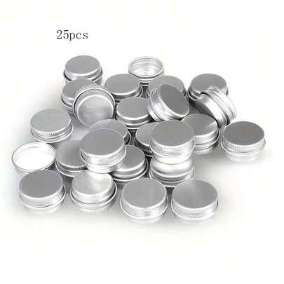 25packs 10g Aluminum Tin Jars - Durable Stylish Metal Containers Perfect For Face Care, Eye Cream, Lip Balm Gloss