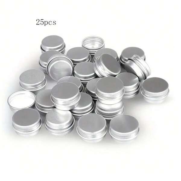 25packs 10g Aluminum Tin Jars - Durable Stylish Metal Containers Perfect For Face Care, Eye Cream, Lip Balm Gloss