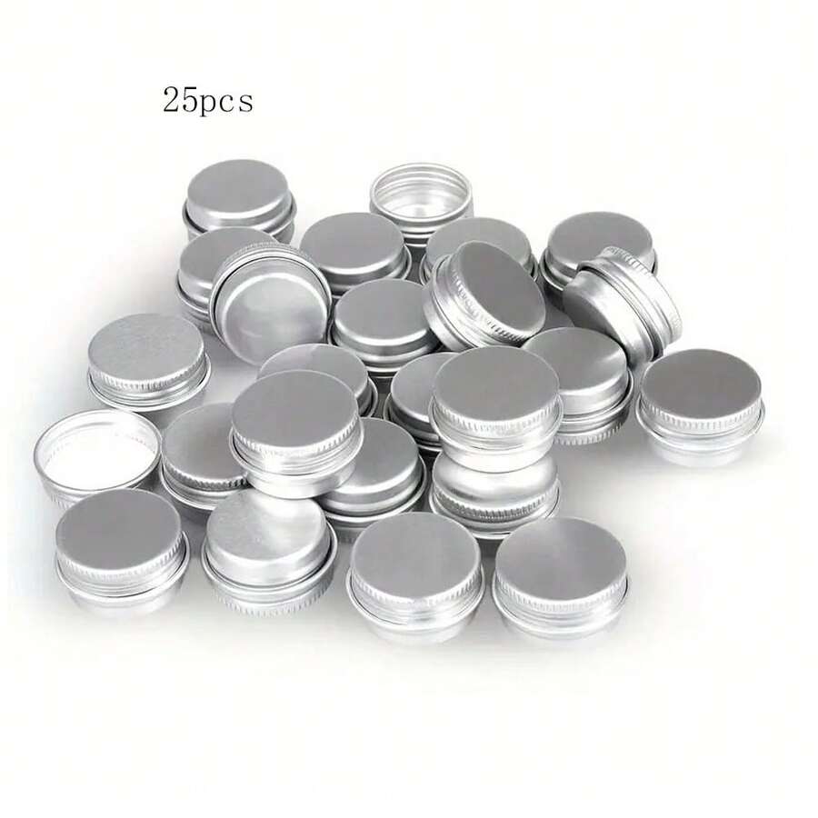25packs 10g Aluminum Tin Jars - Durable Stylish Metal Containers Perfect For Face Care, Eye Cream, Lip Balm Gloss - View 1