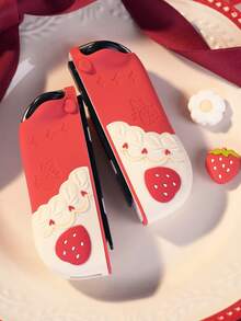 GeekShare Funda protectora de fresa y crema de primavera compatible con Switch con 2 tapas de agarre para pulgares - Multicolor - Ver 5