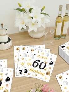 20張/組 30-80歲生日慶祝面紙，年齡派對一次性面紙，派對面紙 - 查看 4