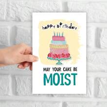 1Pc Fun Birthday Card - High-Quality Paper With Envelope And Humorous Wet Cake Wishes, Perfect For Family, Friends, Colleagues, And Classmates As A Special Gift Suitable For Anyone - View 6