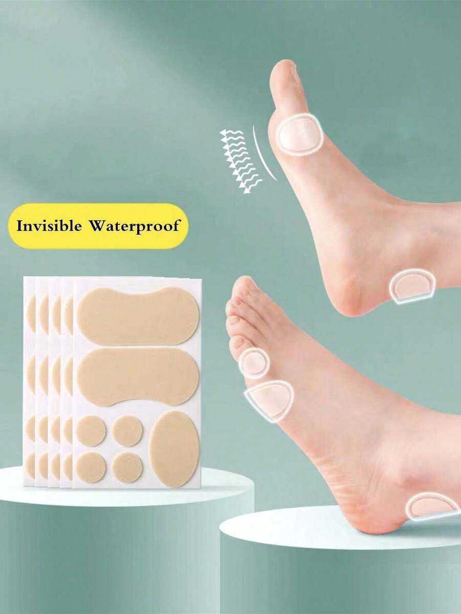35pcs Anti-Friction Heel Pads, Foot Care Heel Protectors, Invisible Adhesive Backing, Foam Material For Ankle, Back To School Supplies, Women's Shoes & Boots Accessories, Suitable For Outdoor, Sports, Travel, Home, Office, School And More - Multicolor - View 1