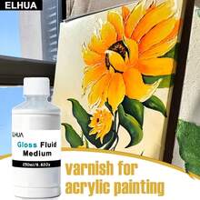 ELHUA 250ML/60ML Professional Fluid Medium Gloss Acrylic Medium, Can Be Used As Gloss Varnish And/Or Fluid Gloss Medium, Suitable For Acrylic Painting, Professional And Amateur Artists - 1 Bottle - View 3