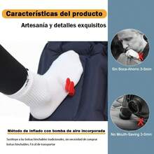 YEHUARIS Almohadilla Inflable Ultraligera para Dormir, Bomba de Pie Incorporada Portátil+ Almohada con Bolsa de Almacenamiento para Camping al Aire Libre, Mochilero y Senderismo, Individual (Gris) - Individual + Gris - Ver 5
