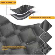 YEHUARIS Almohadilla Inflable Ultraligera para Dormir, Bomba de Pie Incorporada Portátil+ Almohada con Bolsa de Almacenamiento para Camping al Aire Libre, Mochilero y Senderismo, Individual (Gris) - Individual + Gris - Ver 3