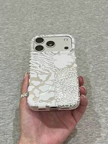 Premium Fashion Patchwork Zebra Leopard Print Phone Case Compatible With IPhone 17 Pro Max, 17, 16, 15, 17 Pro, 16 Pro, Women's New Style, Personalized Unique Korean Niche Shockproof Protective Cover, Style - Silver - View 5