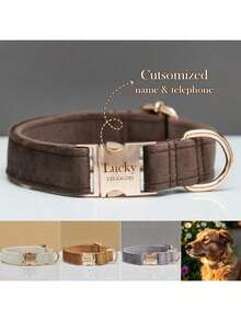 Customized Dog ID Collar + Leash Set, Personalized Dog Tag Pendant Accessories For Small And Medium Dogs, Great Gift Decoration For Your Pets, Engraved Stainless Steel, Fashionable, Colorful, Vintage, Cute, Minimalist, Customized, Unique, Personalized Pet, Anniversary, Birthday - Multicolor - View 29