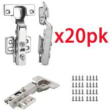 20 Piezas Bisagra Amortiguada Para Gabinete Acero Inoxidable Apertura 110 Grados Con Tornillos Incluidos Para Muebles Y Armarios - paquete de 20 - Ver 2