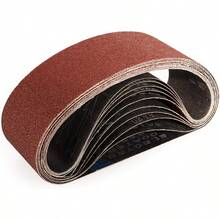 3入組砂帶套組 75 X 533 mm (3x21 英吋) 全系列 40/60/80/120/180/240/320/400 號，便攜式研磨工具，適用於木工與金屬拋光，耐用磨料砂帶，柔軟砂帶 - 紅色 - 查看 5