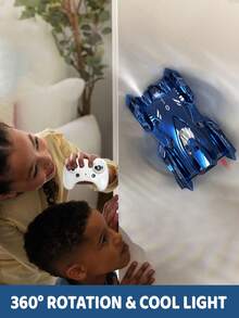 1pc Wall-Climbing Remote Control Car, 360° Rotating RC Stunt Car With Headlights, Drives On Walls And Ceiling, Rechargeable, Toy Gift For Boys Girls Kids 3+ Years Old - Multicolor - View 6