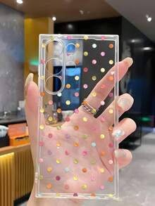 1個時尚彩色圓點軟手機保護殼，適用於華為榮耀、Galaxy A04e/12/A13/A14/A34/A50/A52/A53/A54/S21/S22/S23/S24/S25/S25Ultra/S25FE/S26/S26 PLUS/S26 ULTRA/S26 EDGE/ 6A/7A/8A/ 12T/13T/15T/15 TPRO - 無色 - 查看 5
