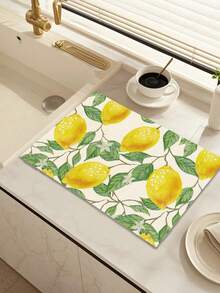 1 pieza Camino de mesa con patrón de limón, 4 piezas Manteles individuales con patrón de limón, Adecuado para vacaciones, fiestas, cumpleaños, cenas, decoración de mesa de cocina y comedor, decoración de habitación para todas las estaciones, decoración textil para el hogar Camino de mesa - Multicolor - Ver 12