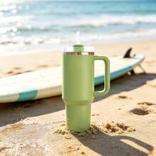 ST 40oz E2.0 Flowstate Citron Lime Green Insulated Tumbler With Handle Straw Leakproof Lid - 綠色 - 查看 4