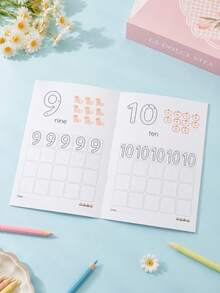Children's Number Tracing Workbook 0-10 Number Writing And Counting Enlightenment Book, Preschool Early Education Math Activity Book, Back To School Learning Supplies - Multicolor - View 5
