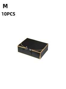 1/5/10PCS Black And Gold Lid Gift Boxes With Ribbon Tie Elegant Decorative Sturdy Cardboard Present Favor Storage Container Box Set For Wedding Birthday Valentine Day Anniversary Party Celebration Home Decor Craft - Black Gold - View 18
