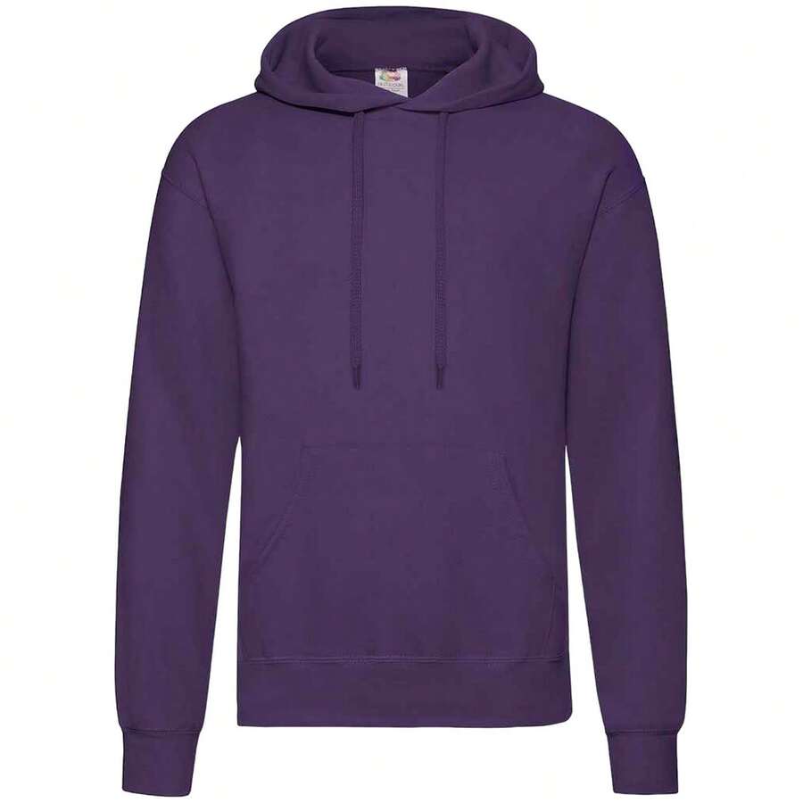 Fruit Of The Loom Unisex Adults Classic Hooded Sweatshirt - Purple - View 1