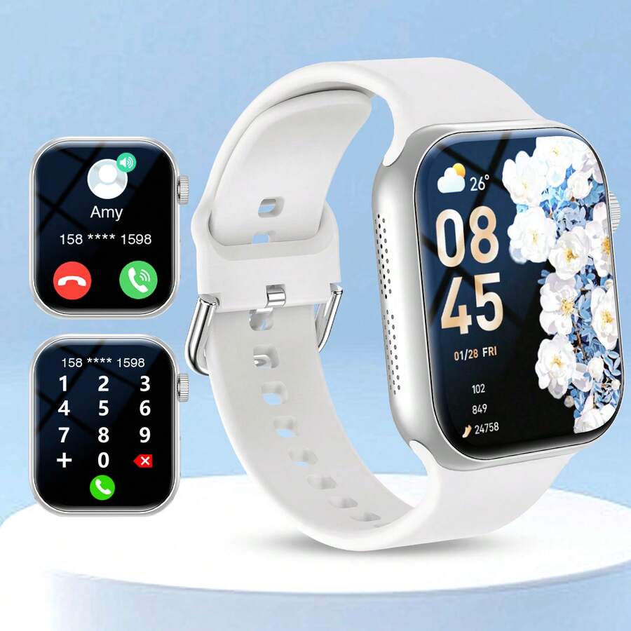 HOT 1 pieza Reloj electrónico inteligente con correa de silicona para adolescentes, pantalla táctil HD de 2.01 pulgadas, recordatorio de llamadas entrantes multifunción, compatible con sistemas Android e iOS, adecuado para regalos, escuela, deportes, reuniones y talla grande, múltiples opciones de correa - Multicolor - Ver 1