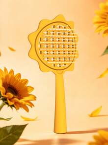 1 pezzo Spazzola per capelli con design a girasole traforato con manico, spazzola districante per capelli per donne, asciugatura e styling rapido dei capelli, capelli voluminosi con cima alta, per capelli bagnati/asciutti/lisci/sottili, cura dei capelli, strumento per acconciatura, ritorno a scuola, stagione festiva - Multicolore - Visualizzare 3