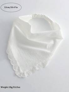 1件原創花卉刺繡捲邊女用頭巾髮帶，適合日常與度假使用 - 白色 - 查看 5