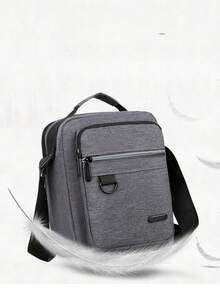 1pc Solid Color Nylon Fabric Zipper Closure Fashion Niche Design Single Compartment Underarm Crossbody Bag Suitable For Women's Travel, Commuting, Shopping, And Travel - Grey - View 1