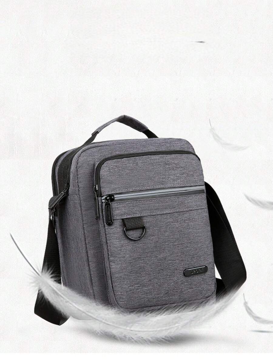 1pc Solid Color Nylon Fabric Zipper Closure Fashion Niche Design Single Compartment Underarm Crossbody Bag Suitable For Women's Travel, Commuting, Shopping, And Travel - Grey - View 1