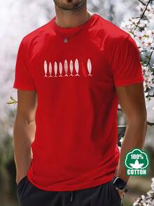 T24-T250346-L Cute Sardine Combed High-Quality Original Fun Short-Sleeve T-Shirt - 黑色 - 查看 10