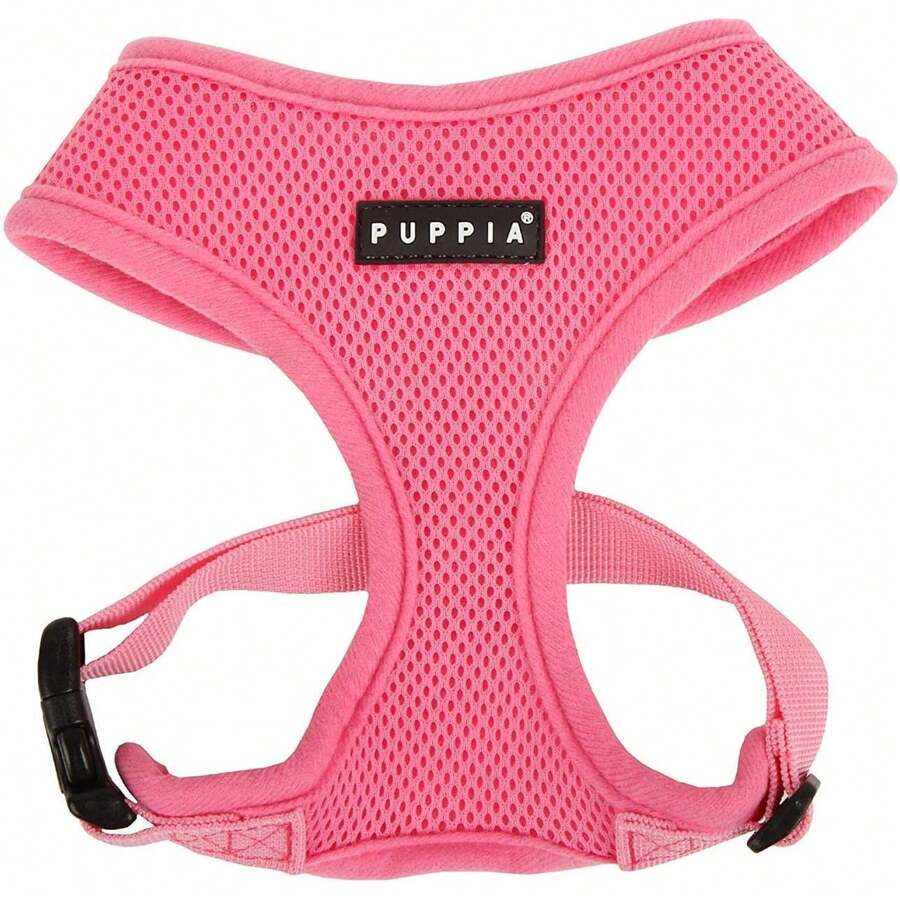Authentic Puppia Soft Dog Harness, Red - Medium - Pink - View 1