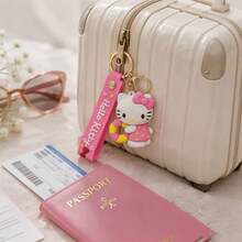 Miniso Sanrio Hello Kitty 拿著游泳圈造型吊飾鑰匙圈 粉色波點洋裝掛飾 開學季手提包背包裝飾 可愛禮物 - Pink - 查看 5