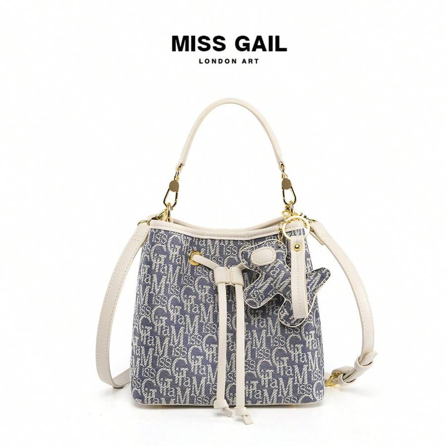 Missgail Fabric Embroidered Bucket Bag Drawstring Handbag Casual Versatile Shoulder Crossbody Bagluxury Designer Bag Designer Inspired Handbag Bolsos Para Mujer Backpack For Women - Di Blue - View 1