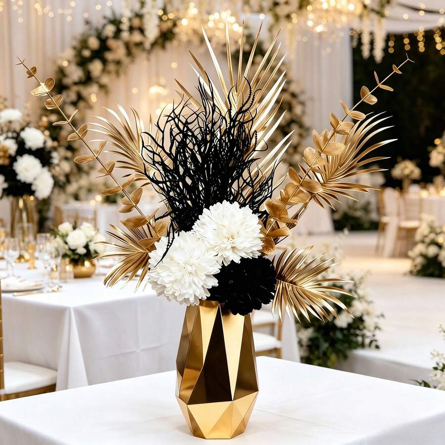 1 Set Artificial Faux Black Chrysanthemum Combination Bouquet For Wedding Table Centerpieces Bouquets Home Garden Office Party - Bouquet a - View 1