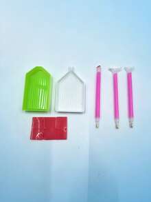 Conjunto de 11 Peças de Ferramentas para Pintura de Diamante, Caneta de Pintura de Diamante DIY para Adultos, Bandeja de Pintura de Diamante, Cola/Argila para Pintura de Diamante, Ferramentas de Arte para Alívio do Estresse, Caneta de Pintura de Diamante 3-Diamante/6-Diamante/9-Diamante 1 Peça Cada, Bandeja de Pintura de Diamante Bandeja Pequena Verde Fechada/Bandeja Branca Pontiaguda 1 Peça Cada, Cola/Argila 2*2cm 6 Peças - Conjuntos - Visão 6