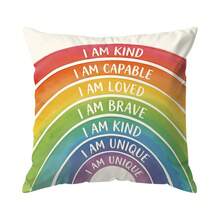 4pcs/1pc Rainbow Letter Learning Design Pattern Pillowcase Without Insert, Single-Sided Printed Pillowcase, Suitable For Living Room Bedroom Home Decor, All Seasons Pillowcase - Multicolor - View 15