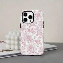 Una elegante funda para teléfono que no incluye cordón ni soporte Shockproof Flower Elements Fashion Matisse Floral Art Orange Flower Pattern Phone Compatible With 17 16 15 14 13 12 11 Pro Spring - Rosa - Ver 1