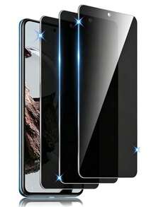 3pcs Phone Privacy Tempered Glass Screen Protector, Anti-Peeping Black Protective Film, Scratch-Resistant, Compatible With Phone Case, Bubble-Free, Easy Installation - Black - View 97