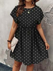 2026 New vestidos casual  Vestido midi con mangas de murciélago y estampado de leopardo para mujer de talla grande, atuendos de verano para vacaciones, atuendos de playa, vacaciones, vestido - Multicolor 2 - Ver 1