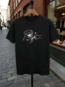 Men Plus Size T-Shirts - Black - View 2