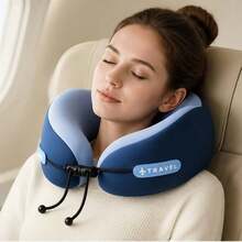 Portable Ergonomic Memory Foam Neck Pillow, Lightweight & Space-Saving, Comfort Neck Support For Car, Office, Plane & Train, Travel Essential Gift - U-shaped Pillow - View 4
