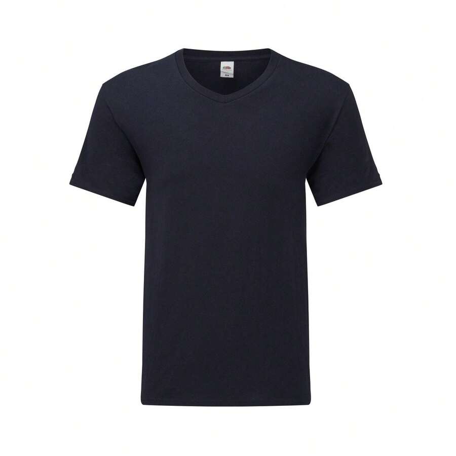 Fruit Of The Loom Mens Iconic 150 V Neck T-Shirt - Dark Navy - View 1