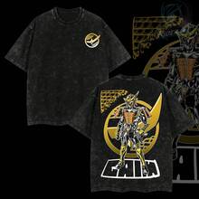 Rider4U Kamen Rider Gaim Camiseta Oversized Lavada 100% Algodón Premium Corte Clásico Tallas S-5XL Ropa Masculina Camiseta Suave American Apparel Ropa con Estampado de Llamas Negra - Negro - Ver 1