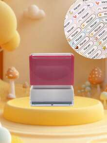 Custom Name Stamp, Waterproof Personalized Clothing Stamp, 8-Color Solid Color Stamp, Personalized Cartoon Pattern Signature Stamp, Customizable Stamp, Custom Gift, Birthday Gift, Cute - Multicolor - View 21