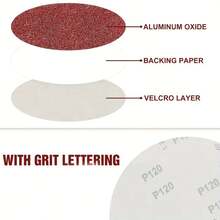 10pcs 9-Inch Holeless (225mm) Multi-Grit 60-600# Round Sandpaper - Suitable For Woodworking, Rust Removal And Polishing, Compatible With All 225mm Orbital Sanders, Furniture And Metal Treatment, Durable Abrasive Pads, Home Improvement Tool Accessories - Red - View 6