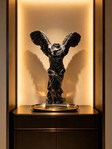 1pc Medium Sized Tabletop Dark Bronze Winged Victory Of Samothrace Sculpture Art Statue Decorative Figurine Ornament, Suitable For Living Room Bedroom Office Bookshelf Entryway, Light Luxury Aesthetic Display Housewarming Gift Home Improvements - A - View 4