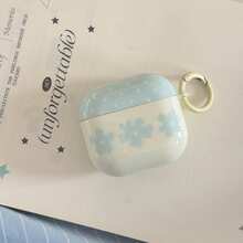 Funda de auriculares de moda creativa con flor de niebla de leche de sal marina y anillo colgante compatible con 4ª generación, funda de auriculares linda para Apple 2ª generación 3ª generación, nueva funda protectora colgante Airpodspro 3, funda de auriculares estilo coreano Pro 2 para niñas, funda protectora de auriculares, funda de auriculares primavera verano, regalo de cumpleaños, regalo de vacaciones - blanquecino - Ver 3