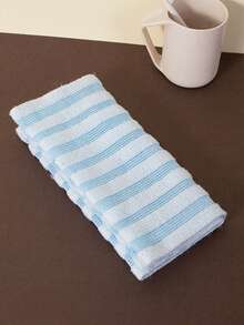 1pc Extra Long Japanese Style Double-Sided Geometric Pattern Bath Towel, Soft Polyester Blend Material, Striped Microfiber Design, Suitable For Shower, Unisex, Daily Bathroom Essential Bath Accessory, Shower Cap, Bath Accessories, Back Scrubber - View 11
