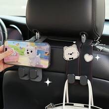 1/2件裝多功能汽車座椅背掛鉤,卡通動物汽車收納掛鉤,超輕便攜雙掛鉤,汽車頭枕與包包掛架,後座手機用強力承重座椅背收納夾 - 彩色 - 查看 7