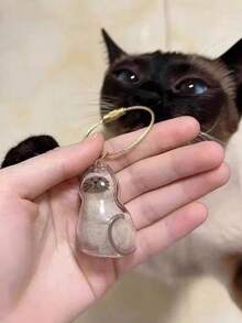 1pc Cute Soft Cat Fur Ball Pendant Transparent Pet Hair Gacha Keychain, High-Quality Acrylic Sealed Storage, Fur Collection Memorial Box, Bag Charm Portable Key Chain, Creative Pet Keepsake, Valentine's Day Gift - Hair Collection Pendant - View 7