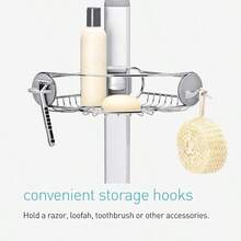 Simplehuman Tension Pole Shower Caddy, No-Drill Floor To Ceiling Bathroom Organizer Bathtub Inside Shower, Extends 6 To 9 Feet, 3 Adjustable Shelves, Rust-Proof Stainless Steel - A - 查看 8