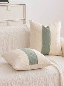1 buah Sarung Bantal Hias Gaya Bohemian, Cocok untuk Sofa, Tempat Tidur, dan Dekorasi Rumah Lainnya - Hijau - View 4